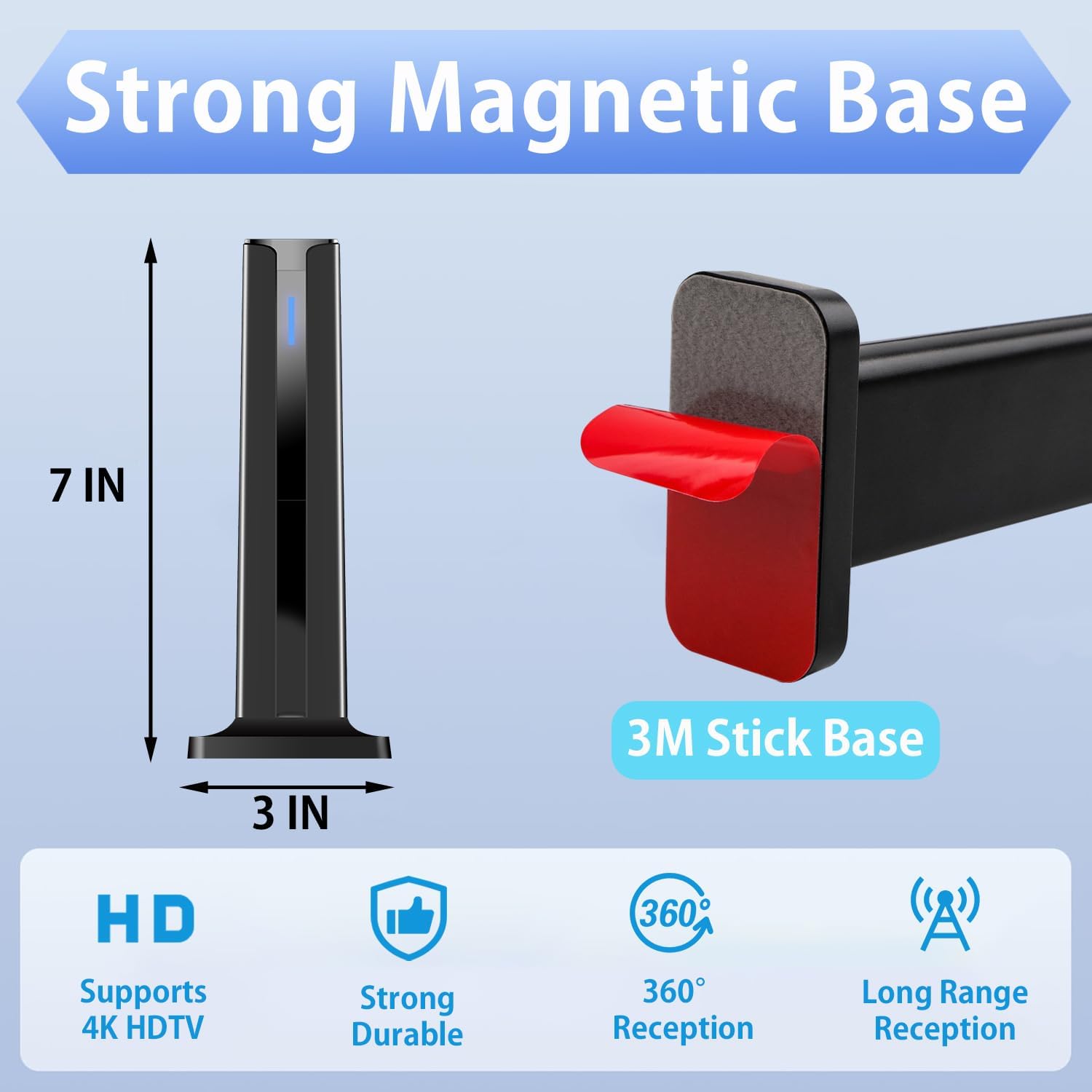Detalle de ApexWaveTV Digital Indoor Antenna for Smart TV (7.0 in) with 360° Reception
