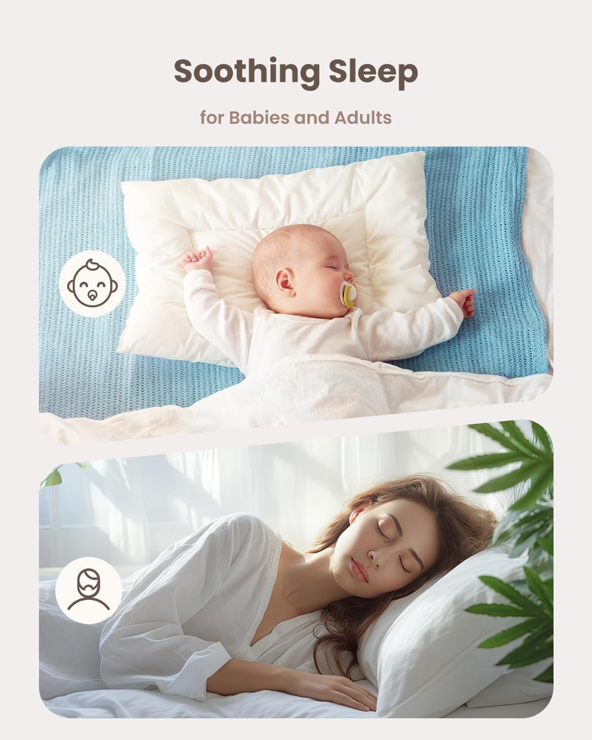 Thumbnail 6 de RENPHO White Noise Machine Baby – tragbare Sound Machine mit 29 Klängen, USB-wiederaufladbar