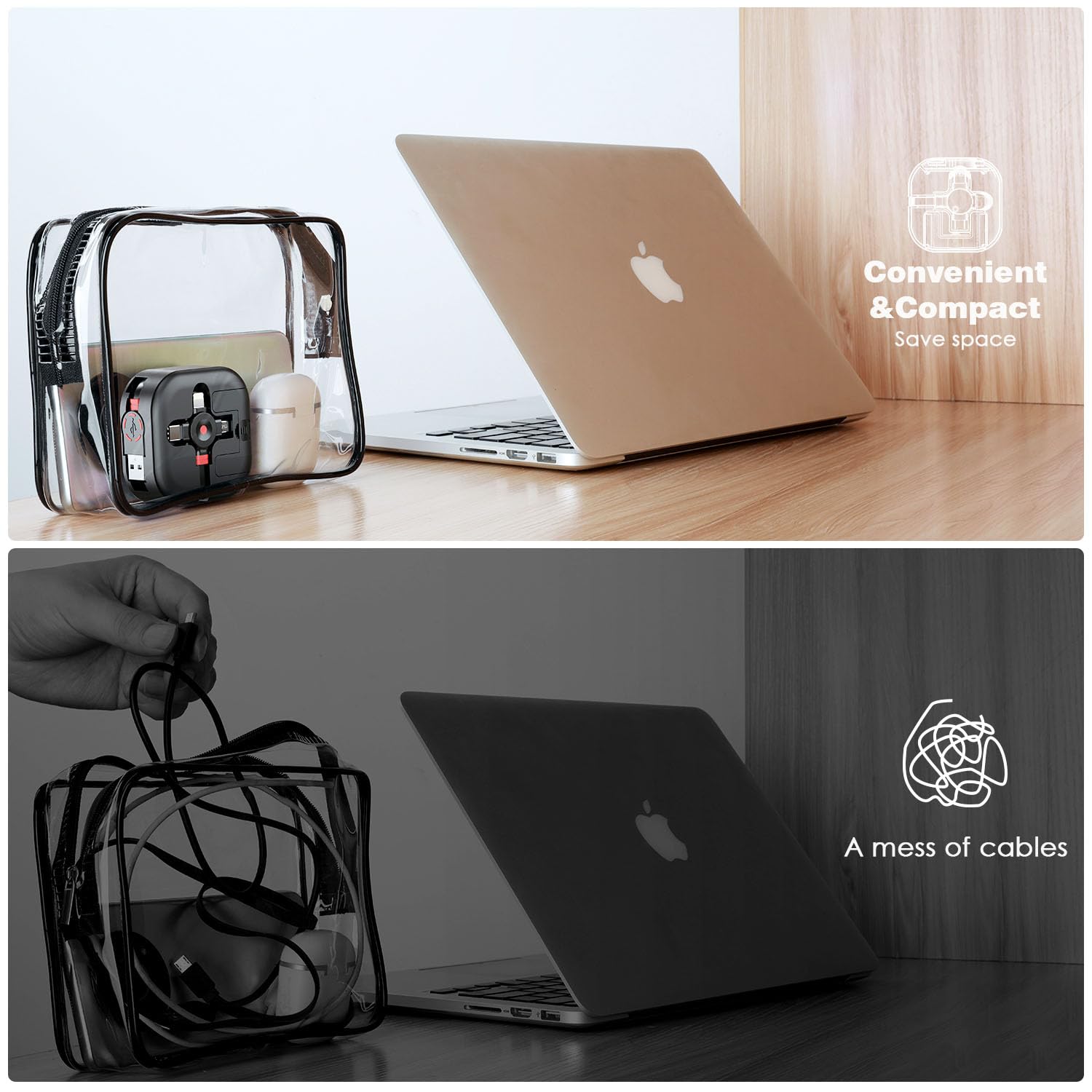 Thumbnail 4 de ASICEN Multi Charging Cable 4.5A, 4Ft (2-Pack) 3-in-1 Retractable Car Cable