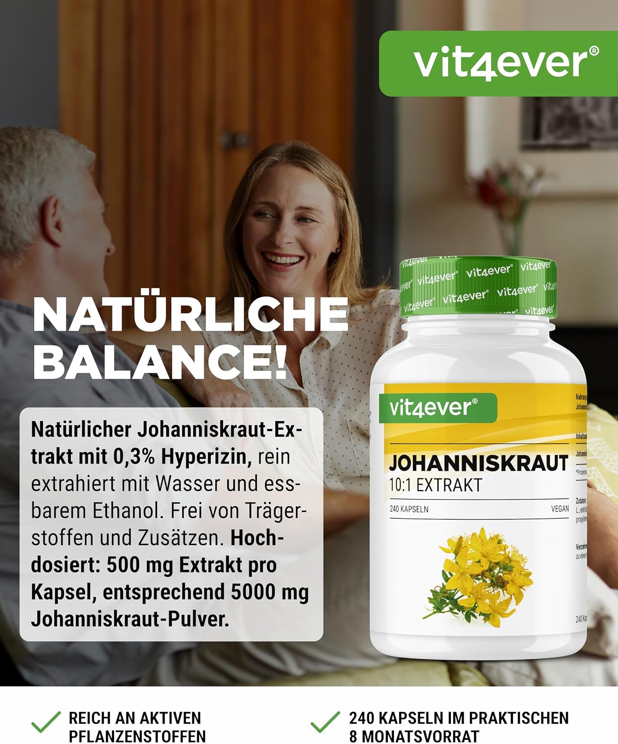 Detalle 2 de Vit4ever Johanniskraut 240 Kapseln 500 mg 💊