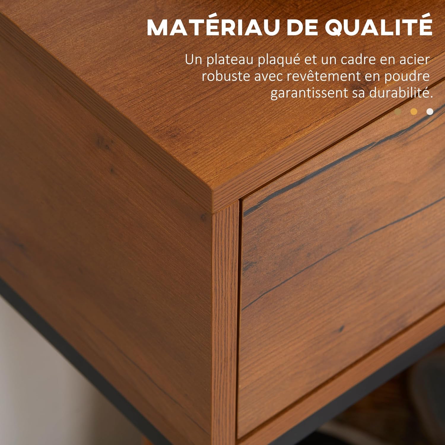 Detalle de HOMCOM Console Meuble — Table Console Moderne, 80 x 30 x 76 cm, Marron