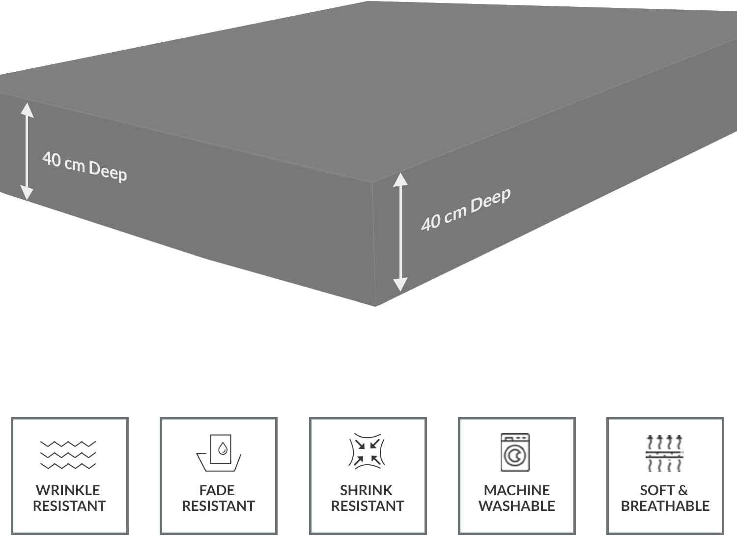 Thumbnail 4 de Pamposh King Size Extra Deep Fitted Sheets (40 cm / 16 inches) — brushed microfibre, hypoallergenic and fade resistant