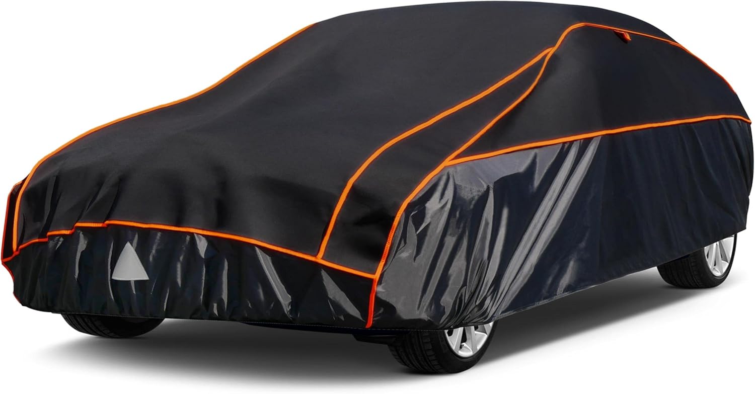 Detalle de Kayme Hagelschutzplane Autoabdeckung 475–495 cm, wasserdicht & atmungsaktiv – Schutz für Limousine