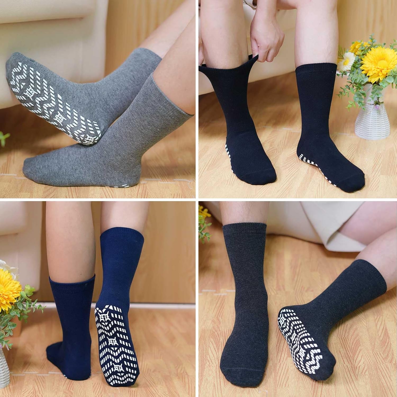 Detalle 2 de PUTUO Calcetines antideslizantes 39–50 4 pares