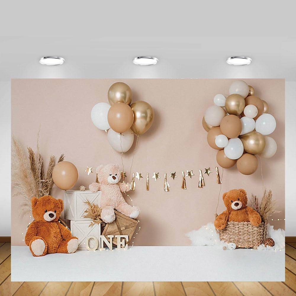 Thumbnail 3 de MEHOFOND 7x5ft Bohemian 1st Birthday Boy Photography Background (fabric, no stand)