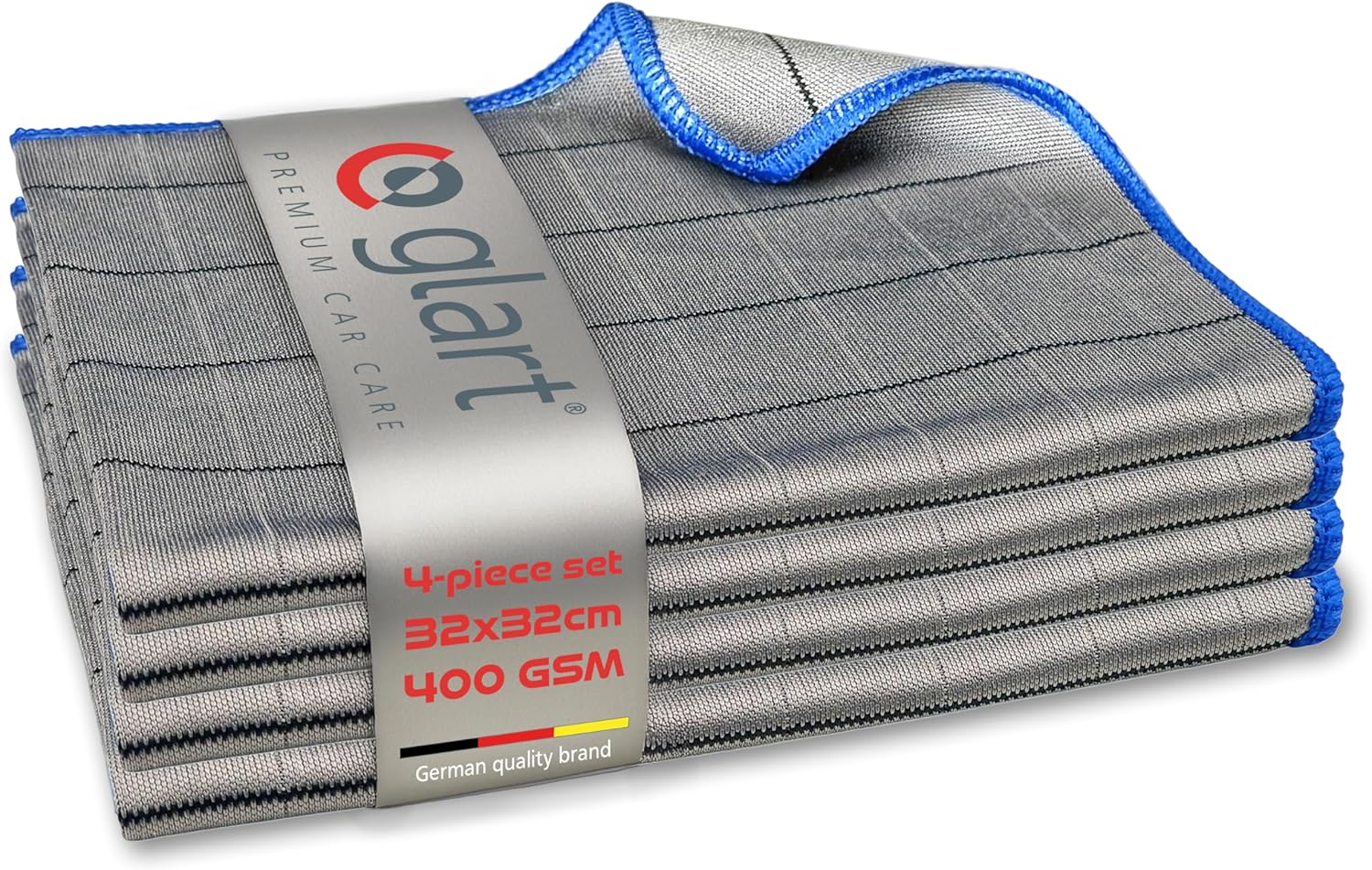 Thumbnail 5 de Glart 4448: Set di 4 panni in microfibra ultra-morbidi 40x40 cm per auto e casa (2 blu, 2 verdi)