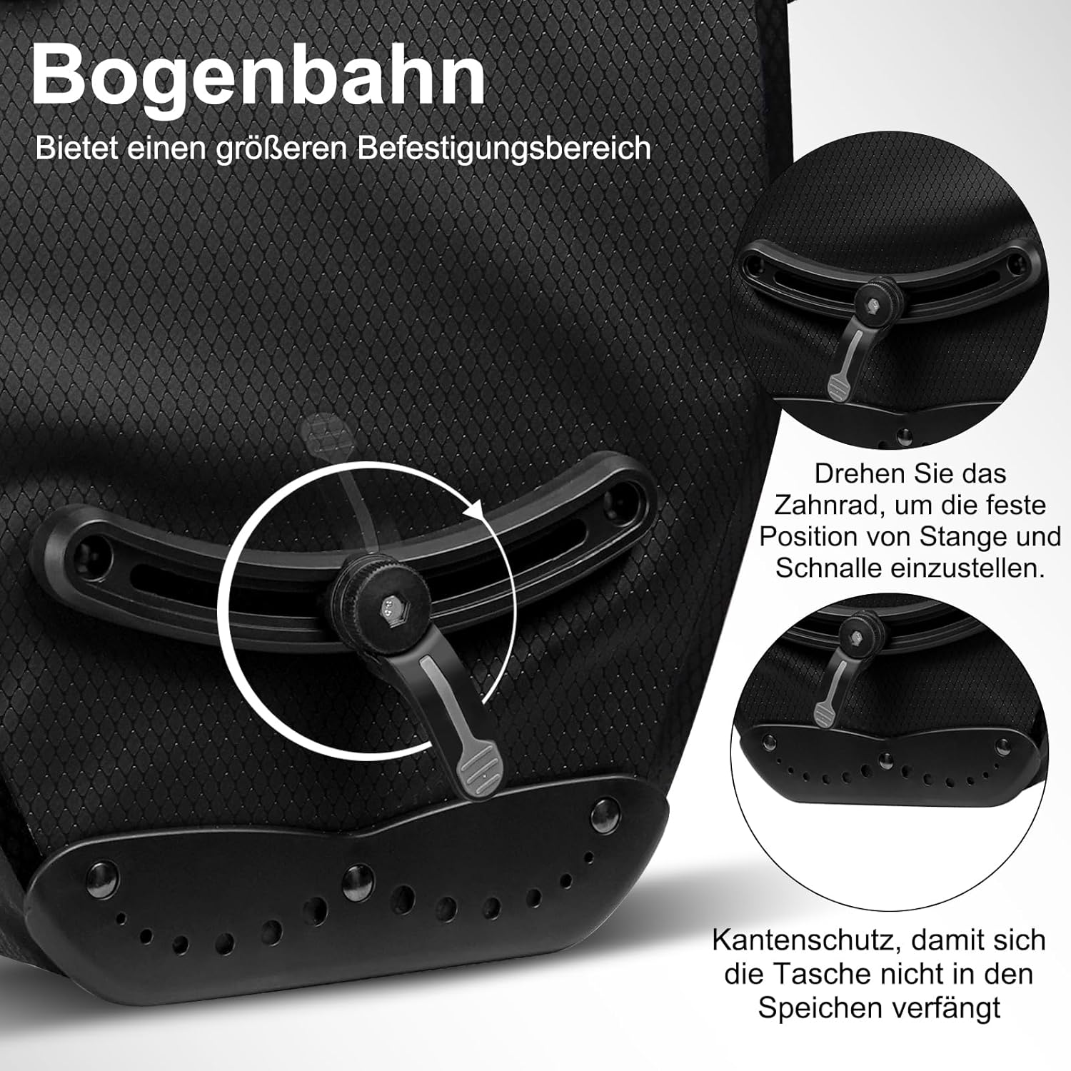 Detalle 2 de Toptrek Gepäckträgertasche 23–28 L – wasserdicht, reflektierend, mit Tragegriff und Schultergurt