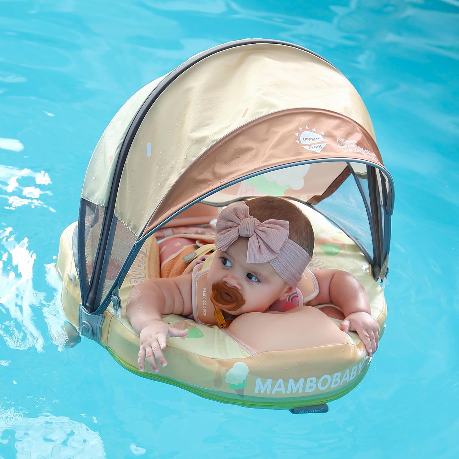 Thumbnail 6 de Mambobaby Float Add Tail Baby/Infant Swim Float with Canopy (Limited Edition Yellow)