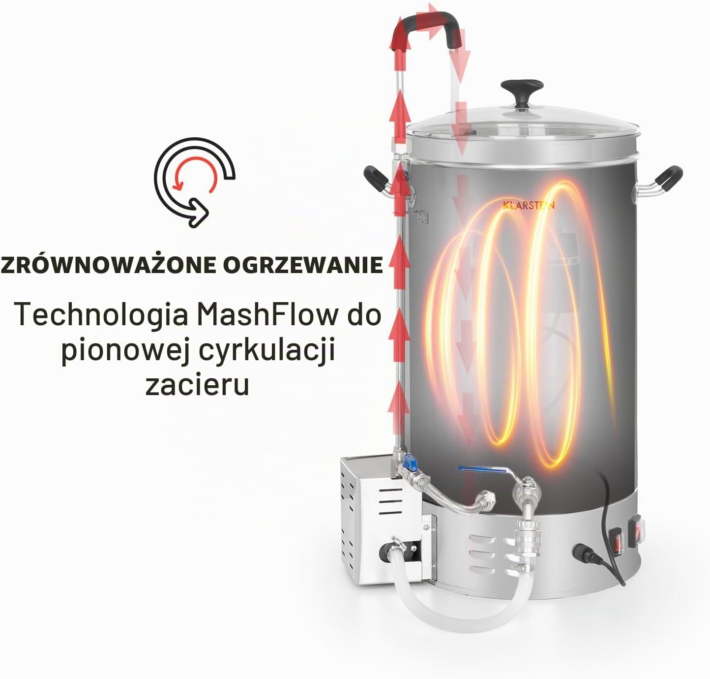 Detalle de Klarstein Brauheld Pro – kocioł warzelny 30 l ze stali nierdzewnej, 2500 W