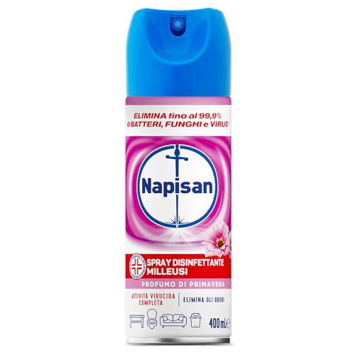 Detalle de Napisan Spray Disinfettante Milleusi – 3x400 ml per tessuti e superfici, Profumo di Primavera