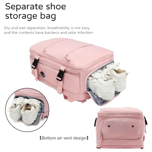 Detalle de Mi Ko Mi Ka Mochila de Viaje Grande 2210 Negro: resistente al agua, compartimento para zapatos y USB