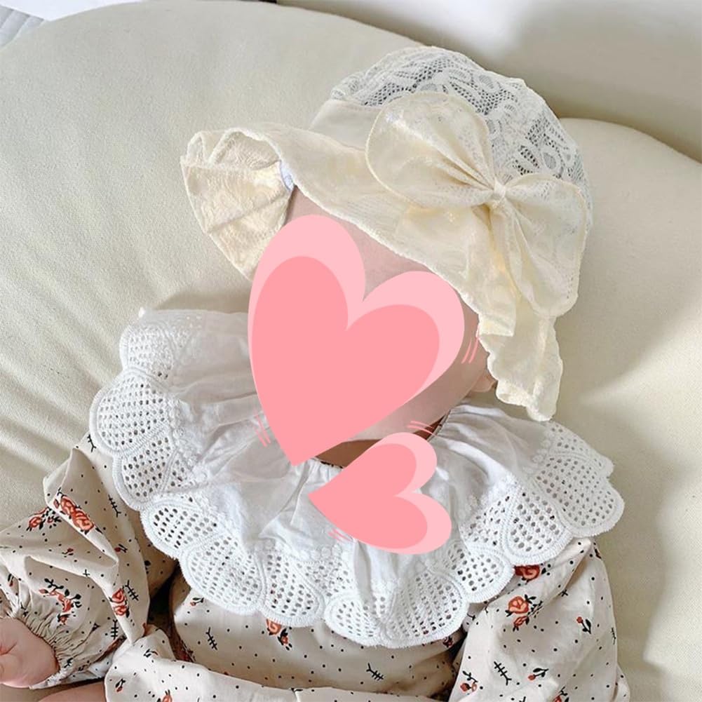 Thumbnail 6 de imKutie Baby Girl Sun Hat with Flower Lace Embroidery, UPF50+ Wide Brim Bucket Style