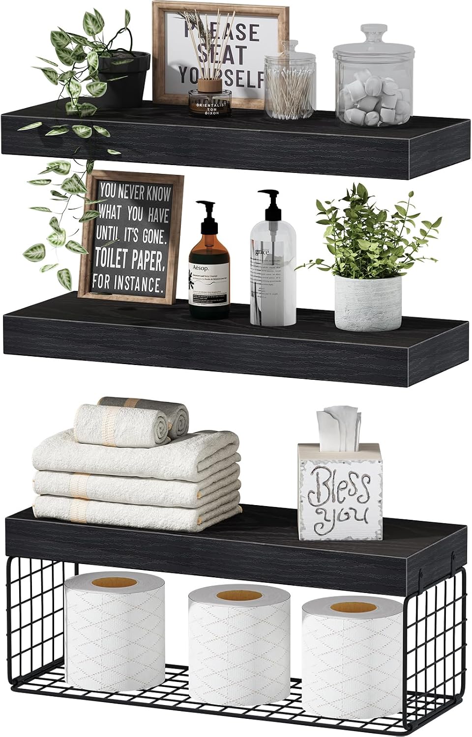 Detalle de QEEIG Bathroom Shelves, 15.7-Inch