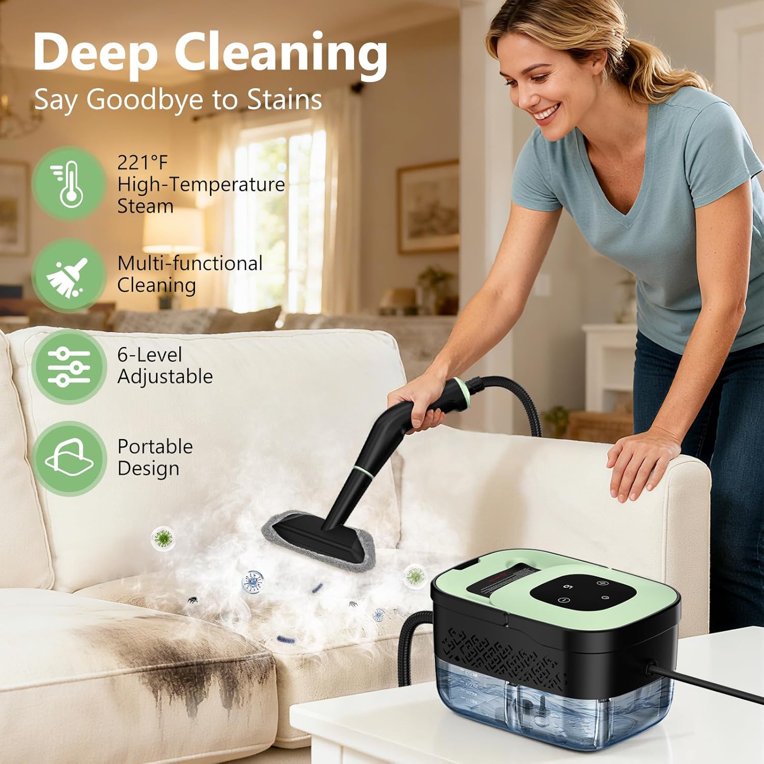 Detalle 2 de Steam Cleaner Portable 1.25L Handheld 🧹