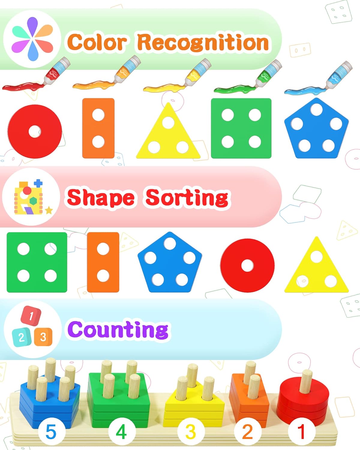 Thumbnail 2 de Yetonamr Montessori Wooden Sensory Toy for Ages 2 🎲