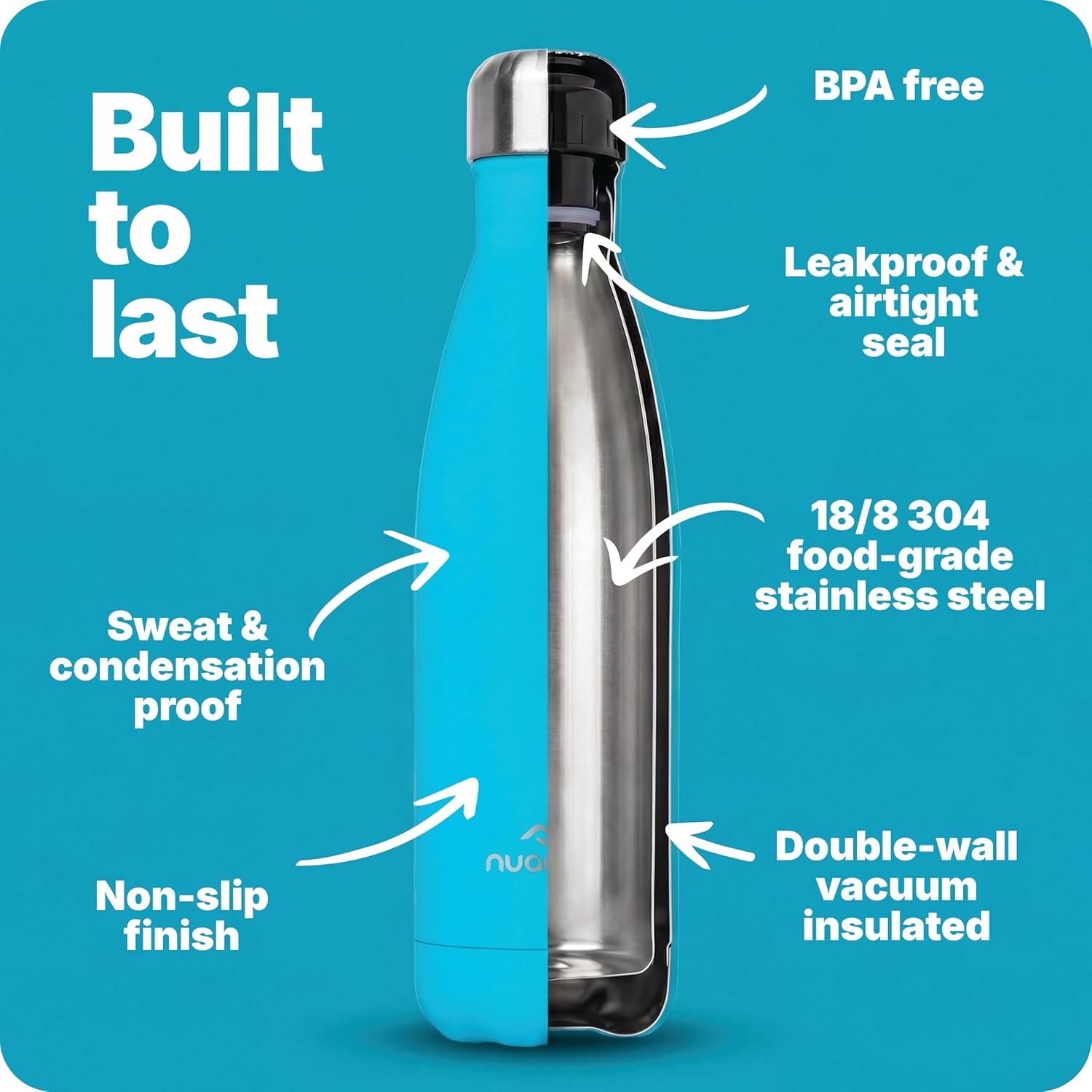 Thumbnail 2 de Nuactiv 500ml Stainless Steel Vacuum Insulated Water Bottle