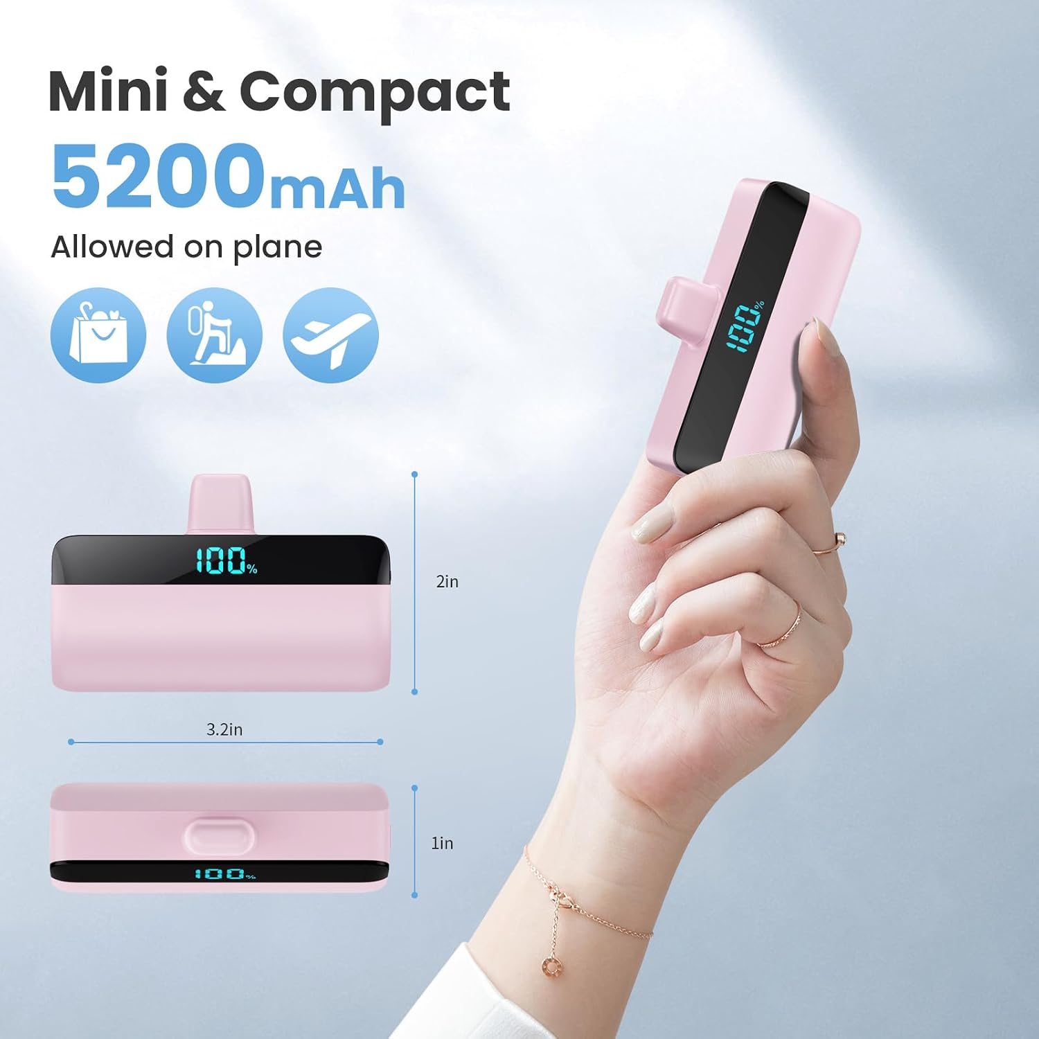 Detalle 2 de Mini 5200mAh USB-C Power Bank for iPhone 15