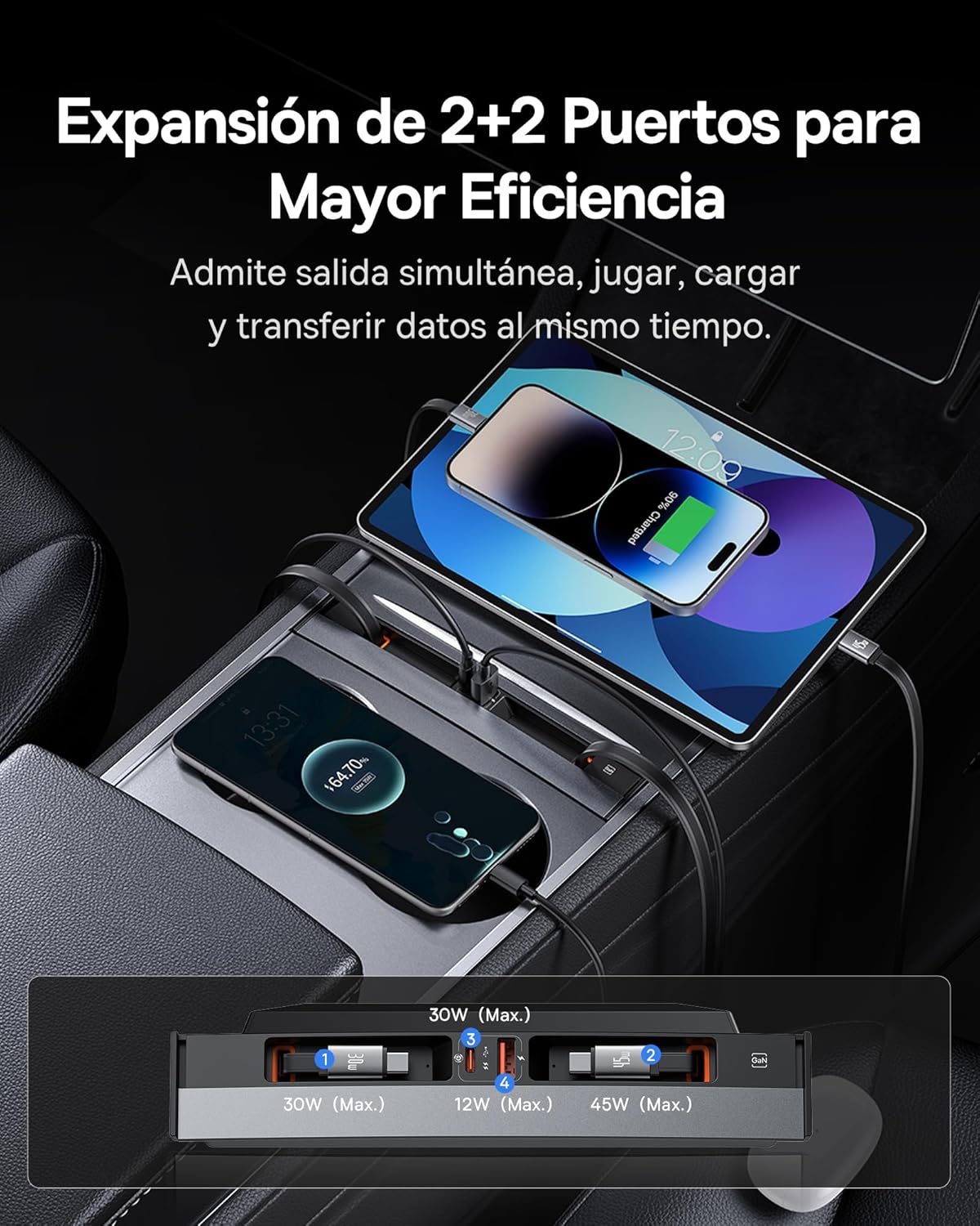 Thumbnail 3 de Baseus Hub USB 45W para Tesla Model Y/3 🚗 Multiport Dock