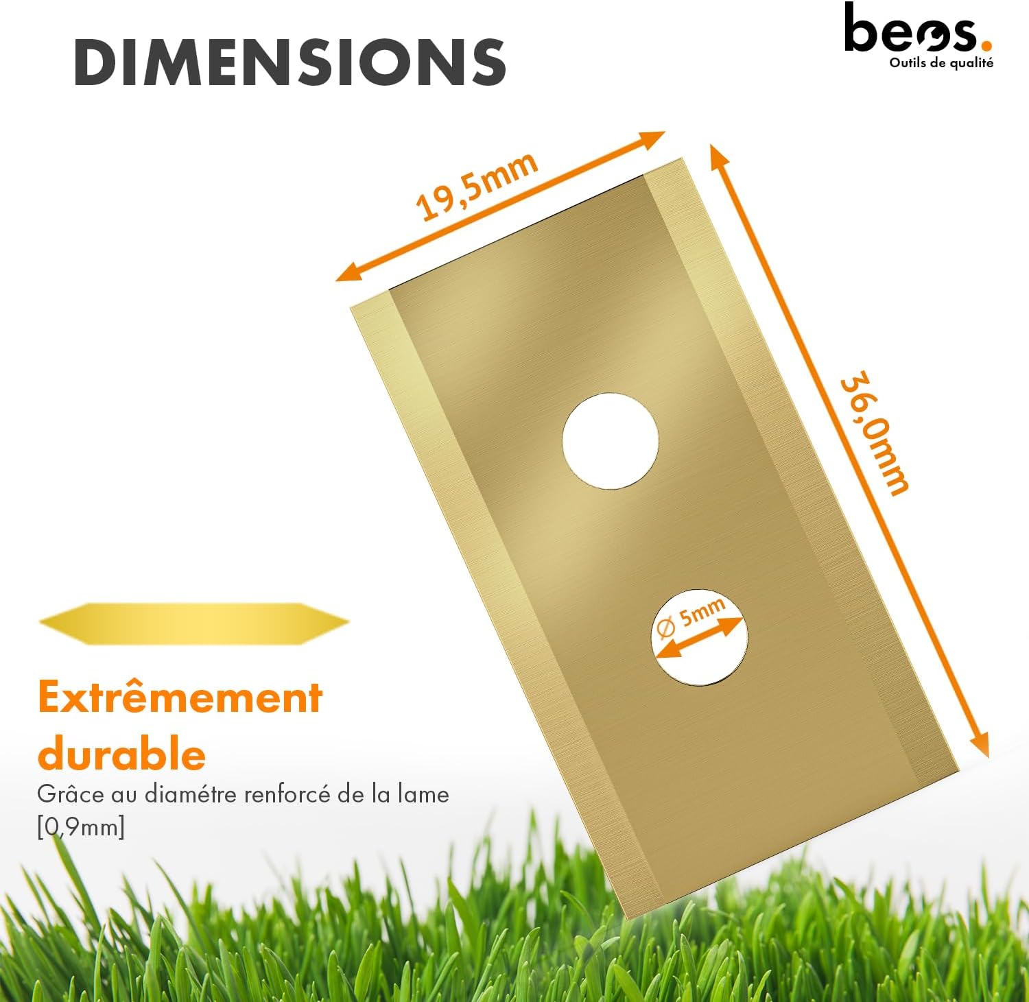 Thumbnail 4 de BEOS 36 x Lames de Rechange Premium Titan avec vis de sécurité pour Mammotion (LUBA, LUBA 2, YUKA, LUBA Mini & YUKA Mini)