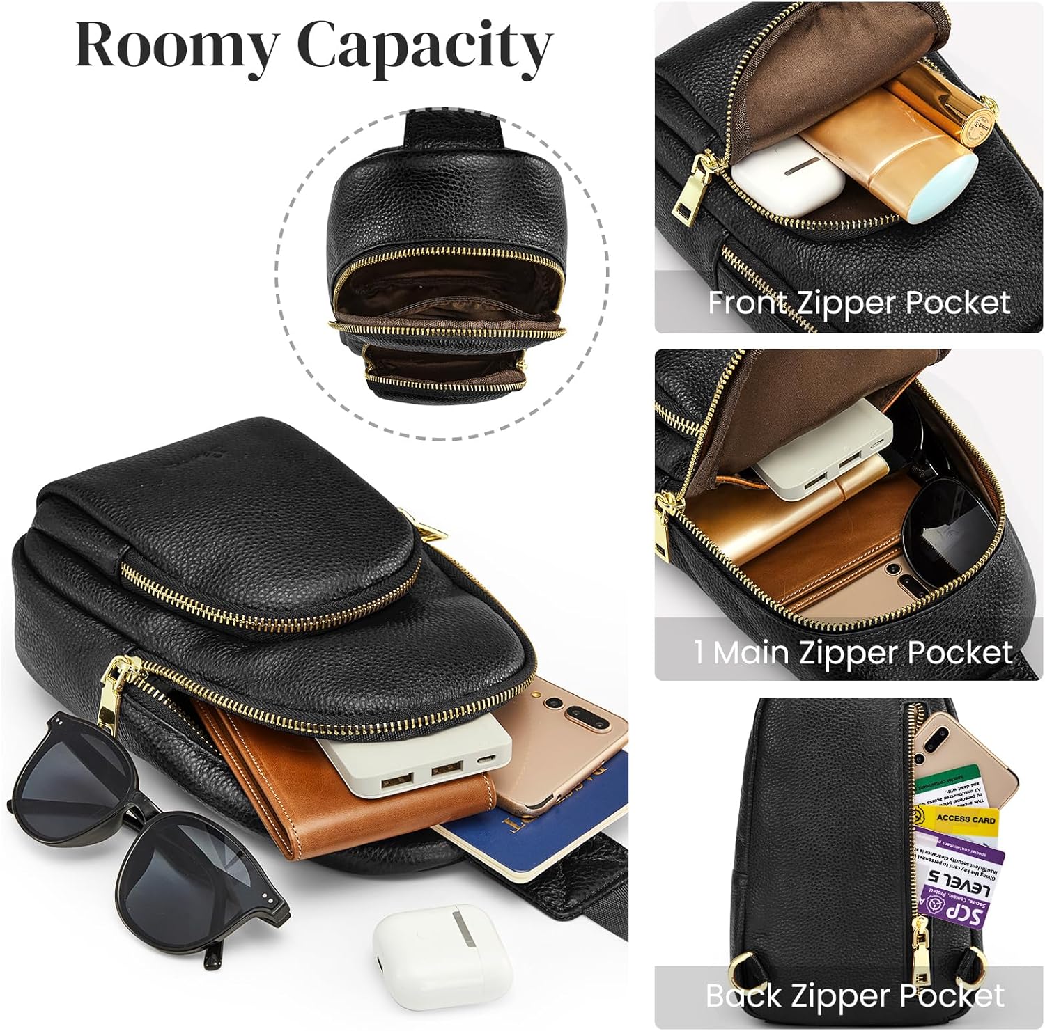 Thumbnail 4 de S-ZONE Sac bandoulière RFID cuir femme