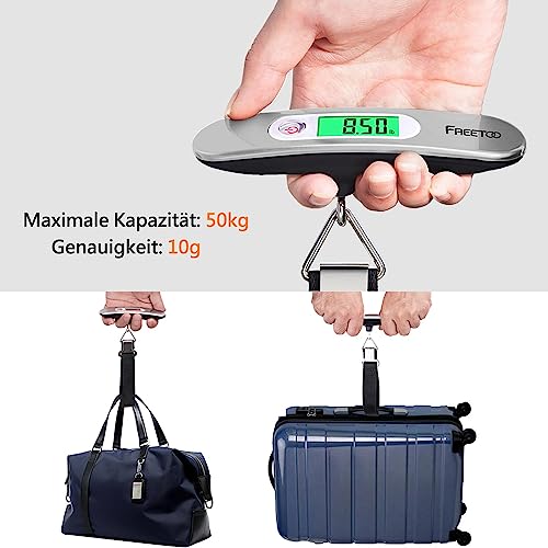 Thumbnail 1 de FREETOO Luggage Scale with Tare Function – 110 Lb / 50 Kg, Silver