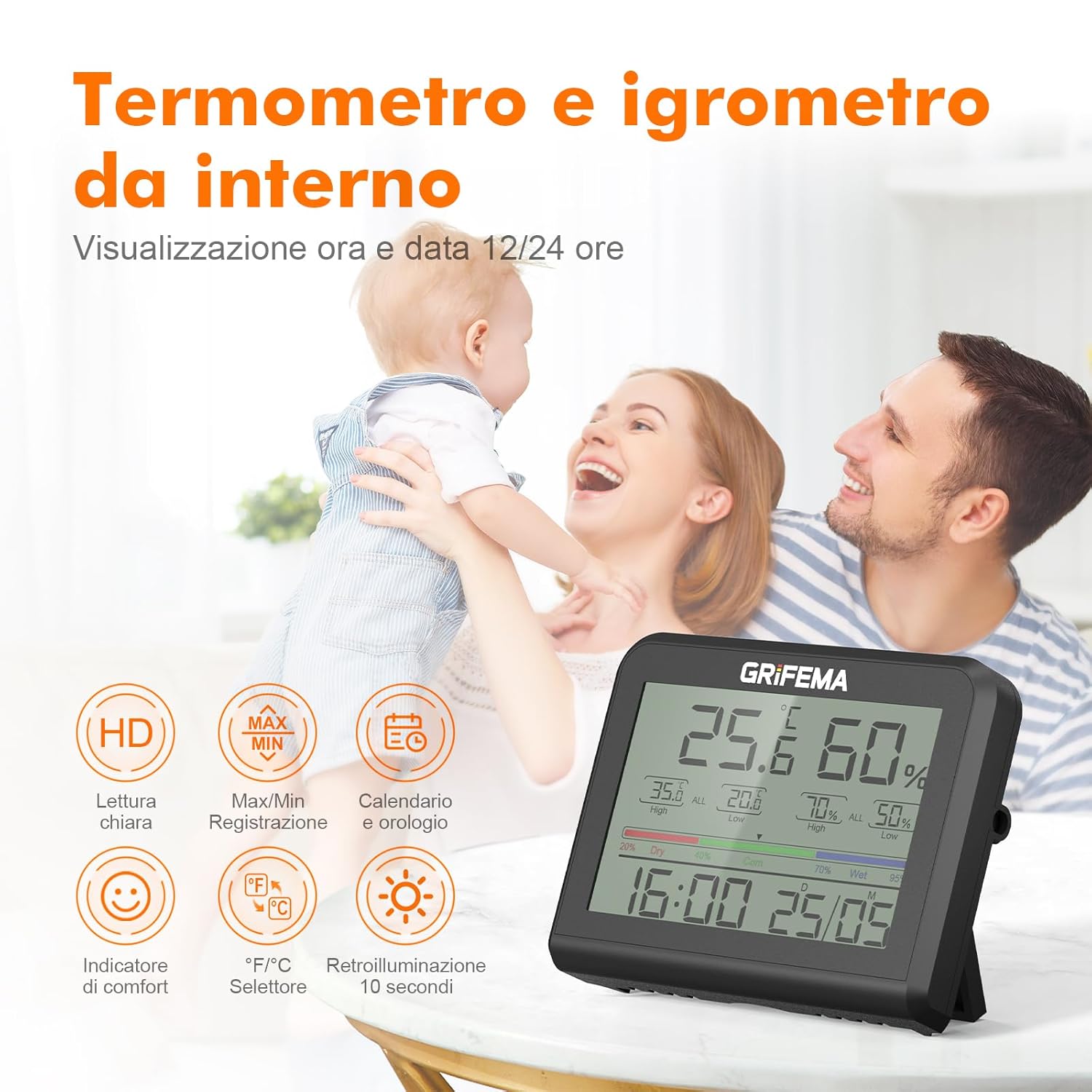 Thumbnail 1 de GRIFEMA GA2901B termometro igrometro 3,6