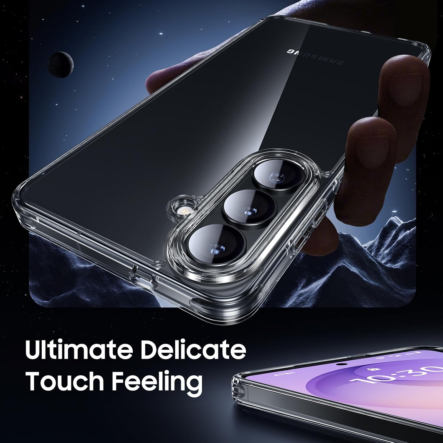 Detalle 2 de UniqueMe 3-in-1 Clear Case with 2x 9H Tempered Glass Screen Protectors for Samsung Galaxy S26 5G
