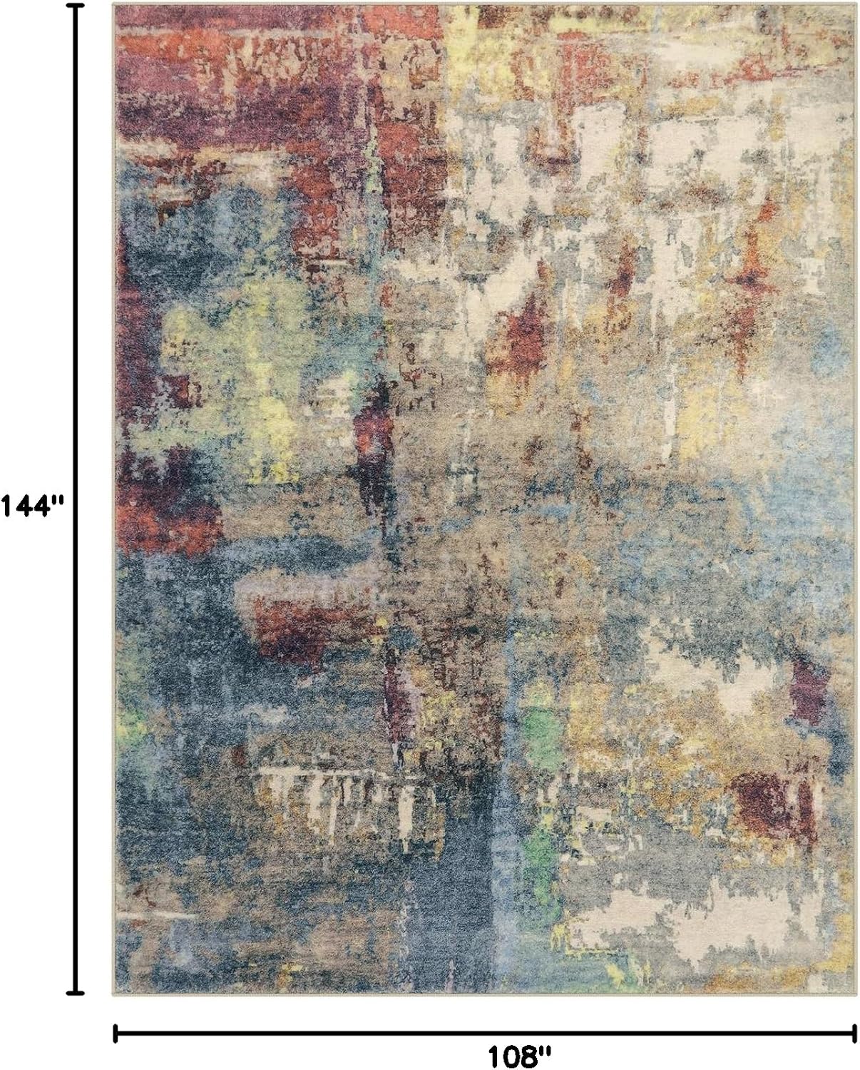 Detalle de Lahome Modern Abstract 9x12 Area Rugs (Low Pile, Non-Slip, Washable) for Bedroom & Living Room