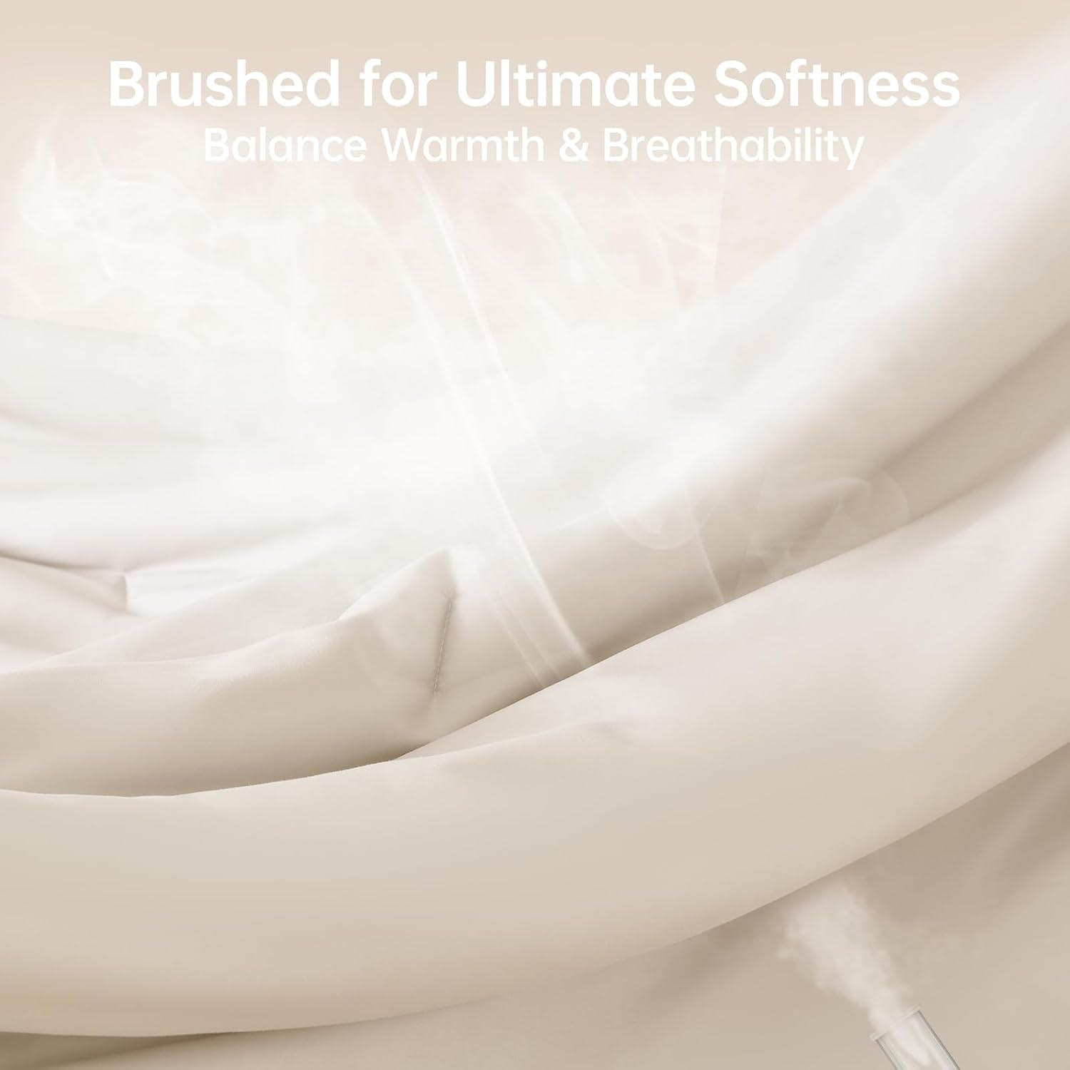 Thumbnail 2 de MUXHOMO Queen Size Comforter Set (Beige) — 3-Piece All-Season Down-Alternative Bedding