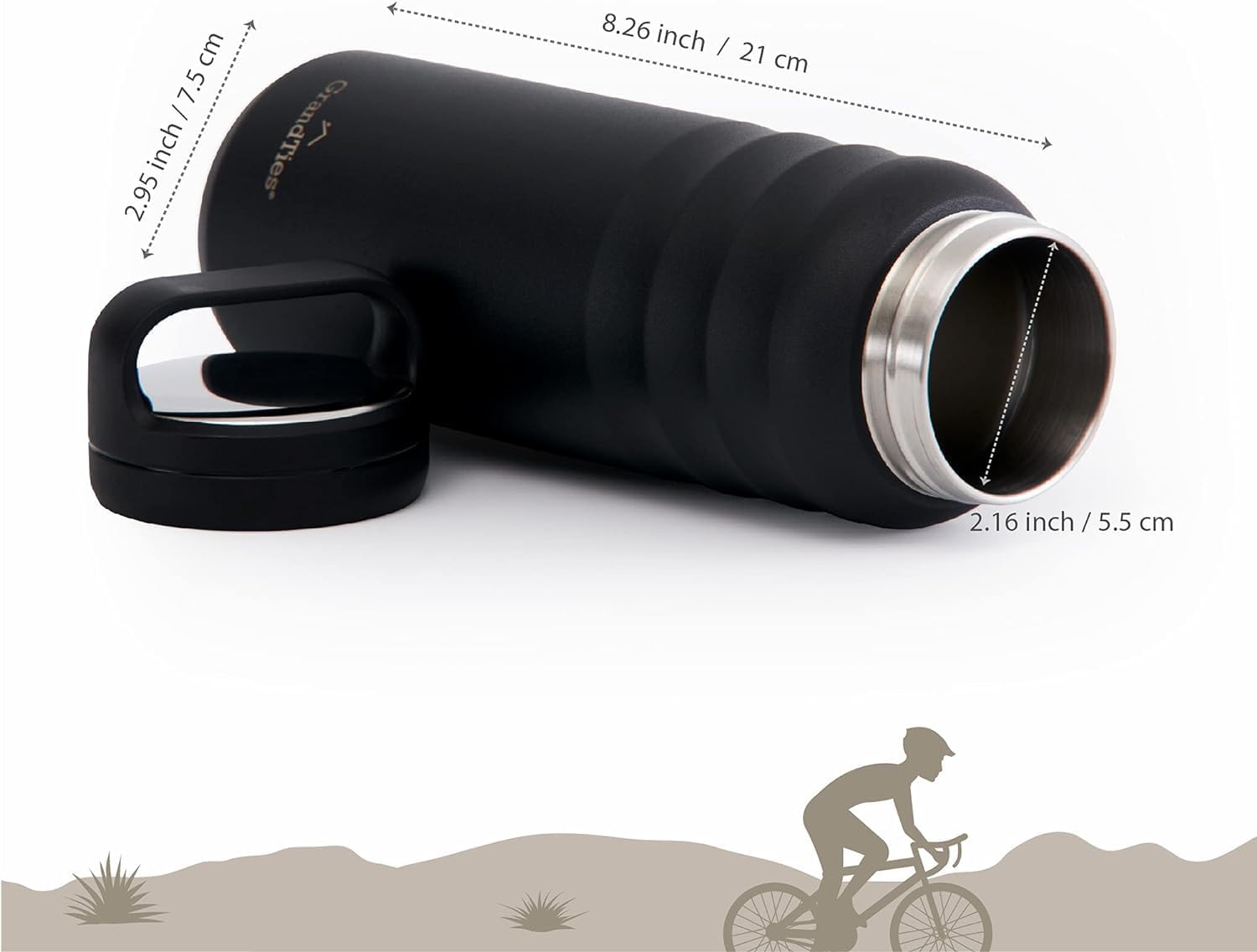 Detalle 2 de GrandTies insulated water bottle, 24 oz