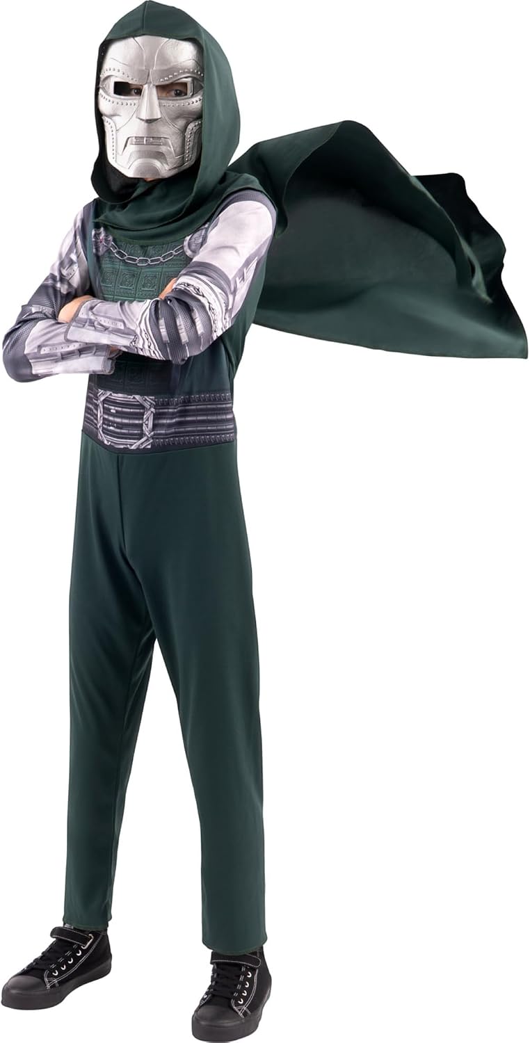 Detalle de MARVEL Doctor Doom Youth Costume with Printed Jumpsuit and Plastic Mask