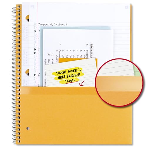 Detalle de Five Star Spiral Notebook + Study App, 4-Pack (100 Sheets, 1 Subject) – College Ruled, Water-Resistant Cover