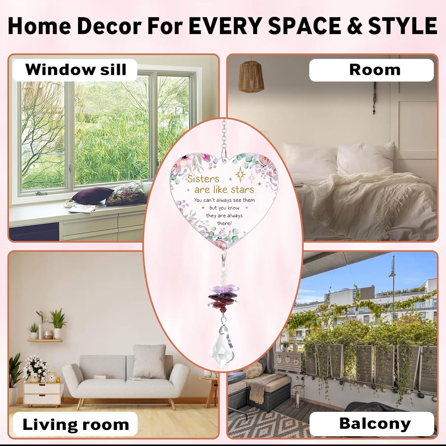 Thumbnail 6 de Sister Gifts Crystal Suncatcher for Sister