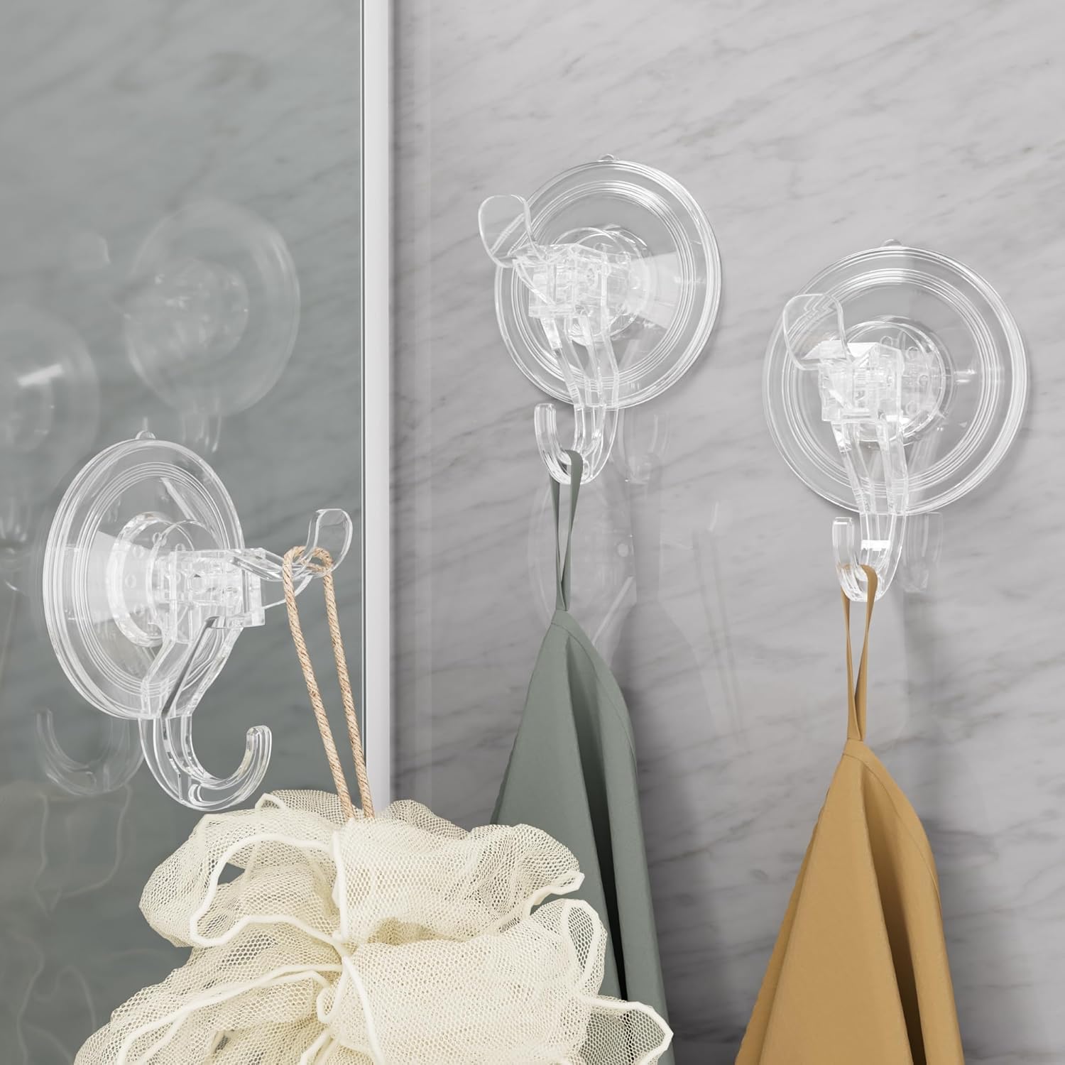 Thumbnail 1 de Anteabee 3 Pack Suction Cup Hooks: Clear, Removable and Up to 11 lb on Smooth Surfaces
