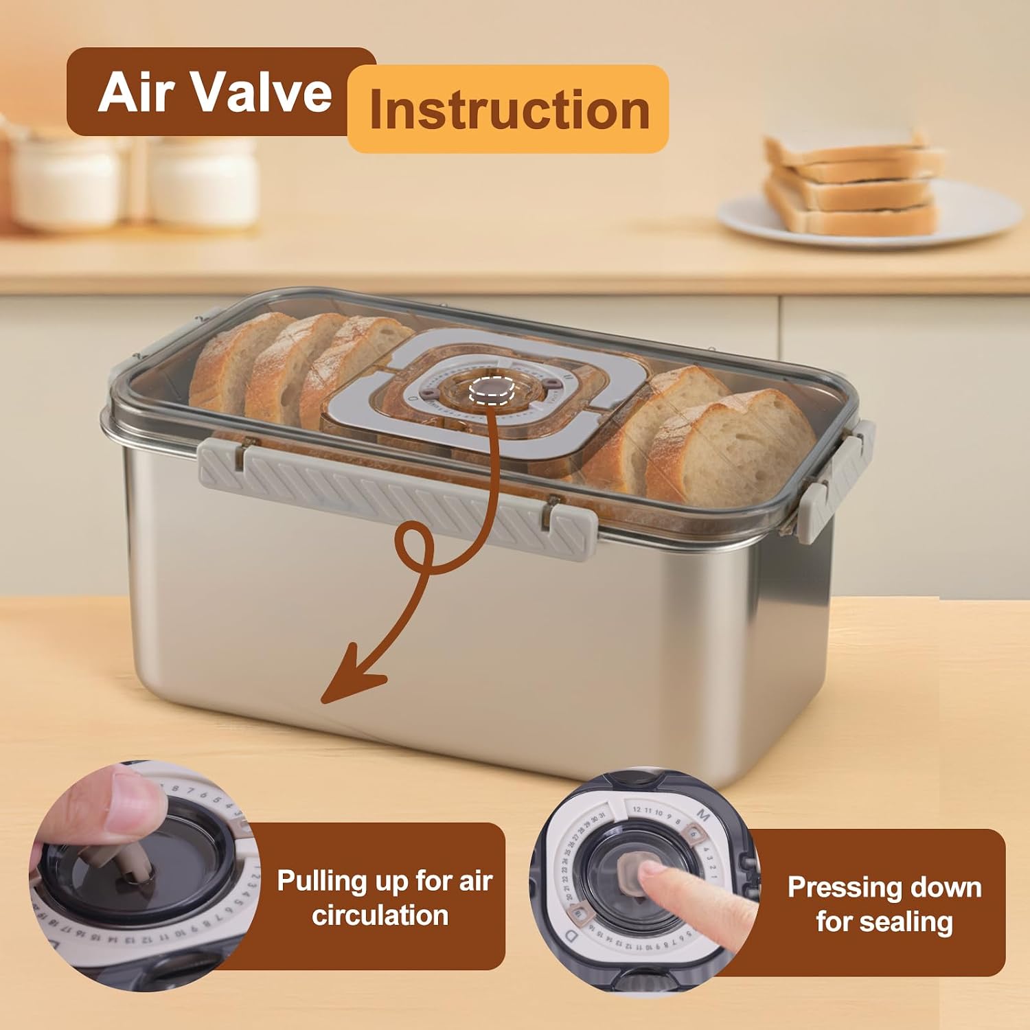 Thumbnail 1 de Gifhomfix Stainless Steel Bread Box