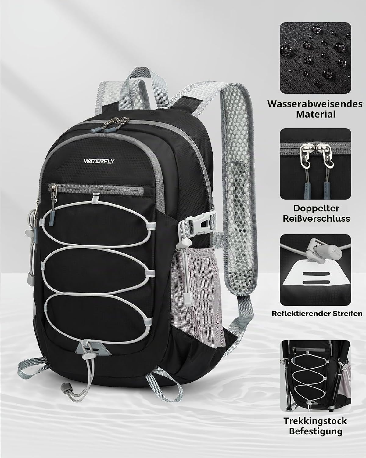 Thumbnail 2 de WATERFLY Rucksack Klein – Faltbarer 15L Ultraleicht-Wanderrucksack