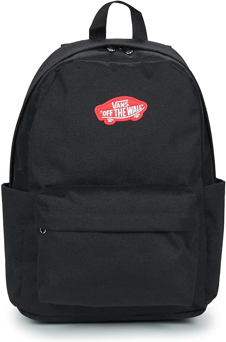 Detalle de Vans Old Skool Grom Rucksack, Schwarz & Chili Pepper, Größe M – robust, kompakt und alltagstauglich