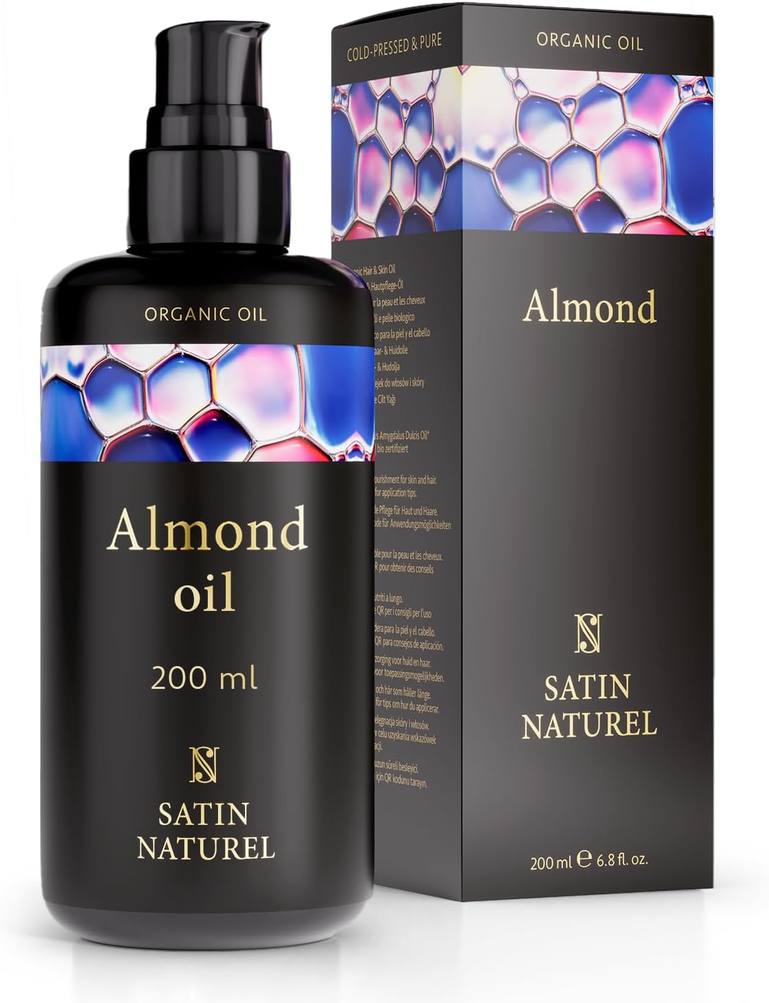 Detalle de Huile Amande Douce Bio 200 ml (100 % pure, pressée à froid) pour corps, cheveux et massage