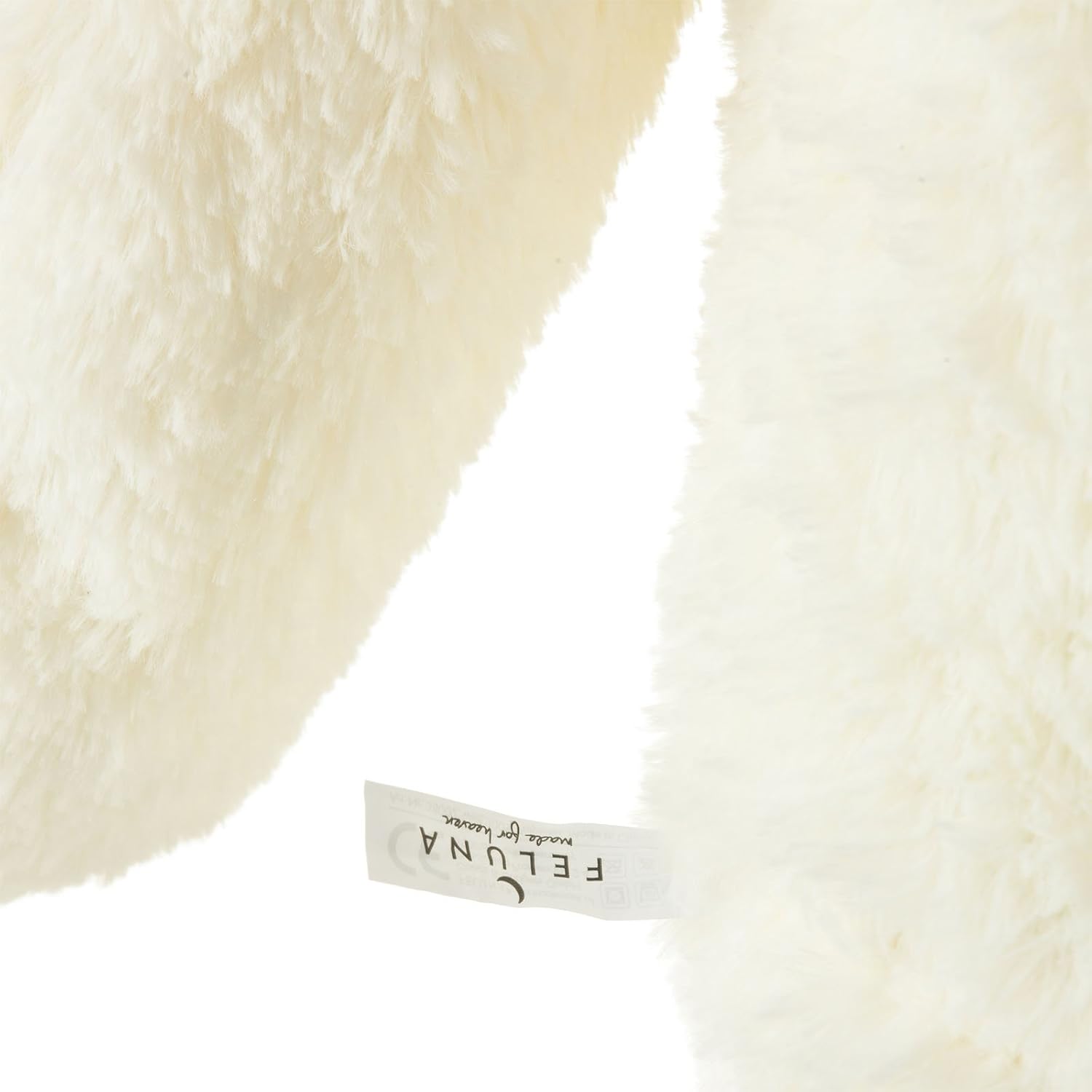 Detalle de Feluna Ours en peluche géant XXL 120 cm blanc avec nœud – Peluche douce lavable