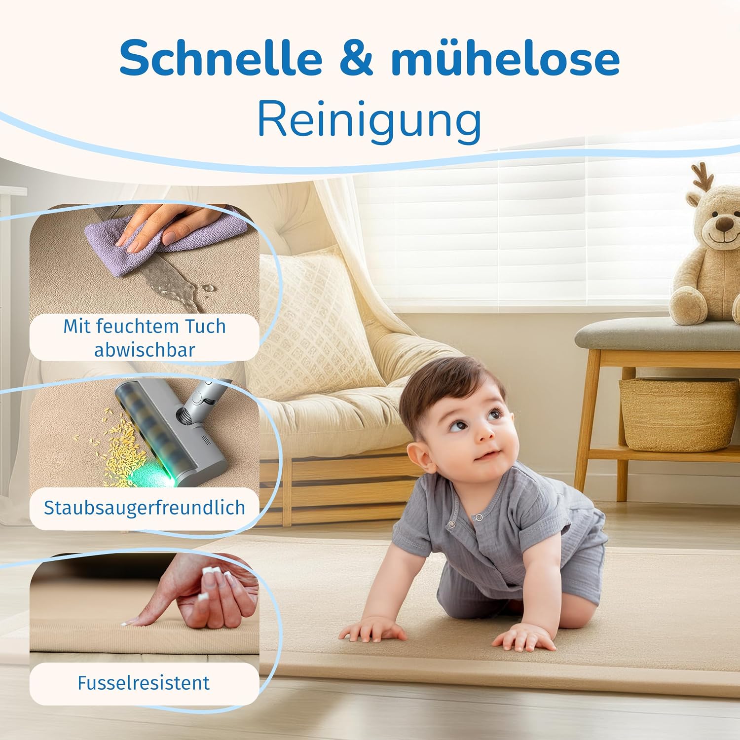 Thumbnail 6 de BabybeFun Krabbelmatte 150x150 cm