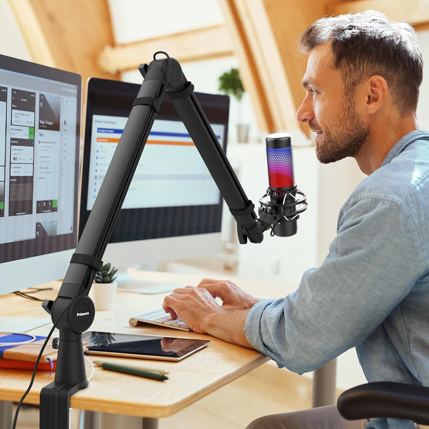 Detalle de Prizmora AS26 Microphone Boom Arm with 360° Rotation and Cable Management