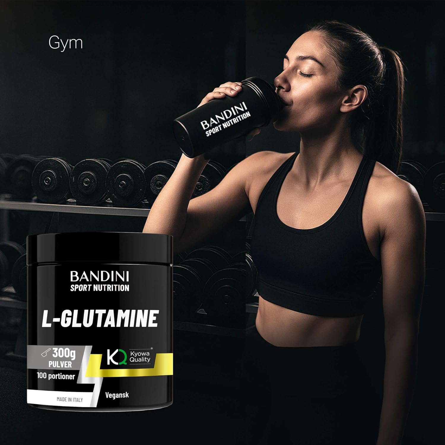 Detalle de Bandini Kyowa Pure L-glutaminpulver, 300 g – veganskt och utan smak