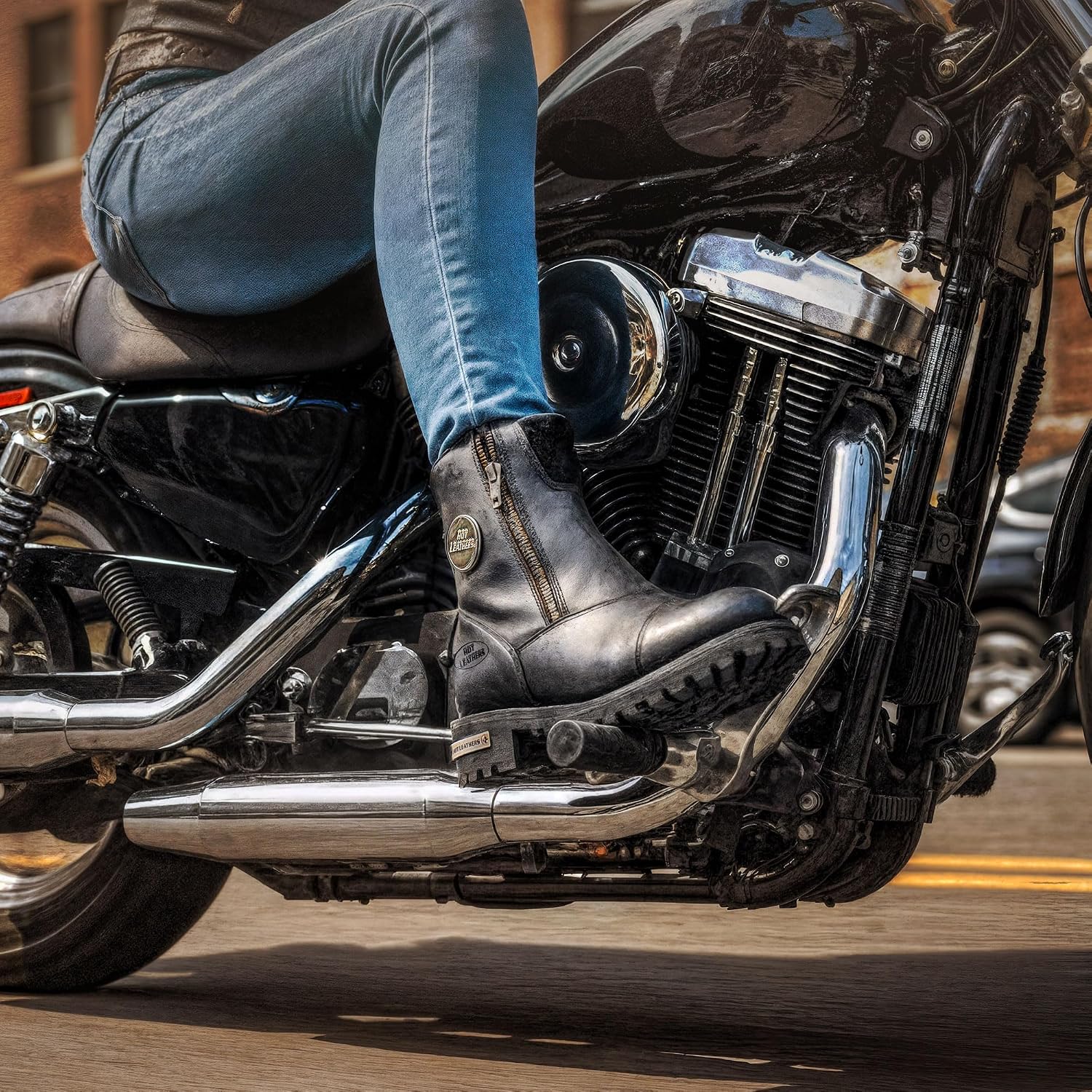Detalle de Hot Leathers Women's 6-Inch Leather Riding Boots
