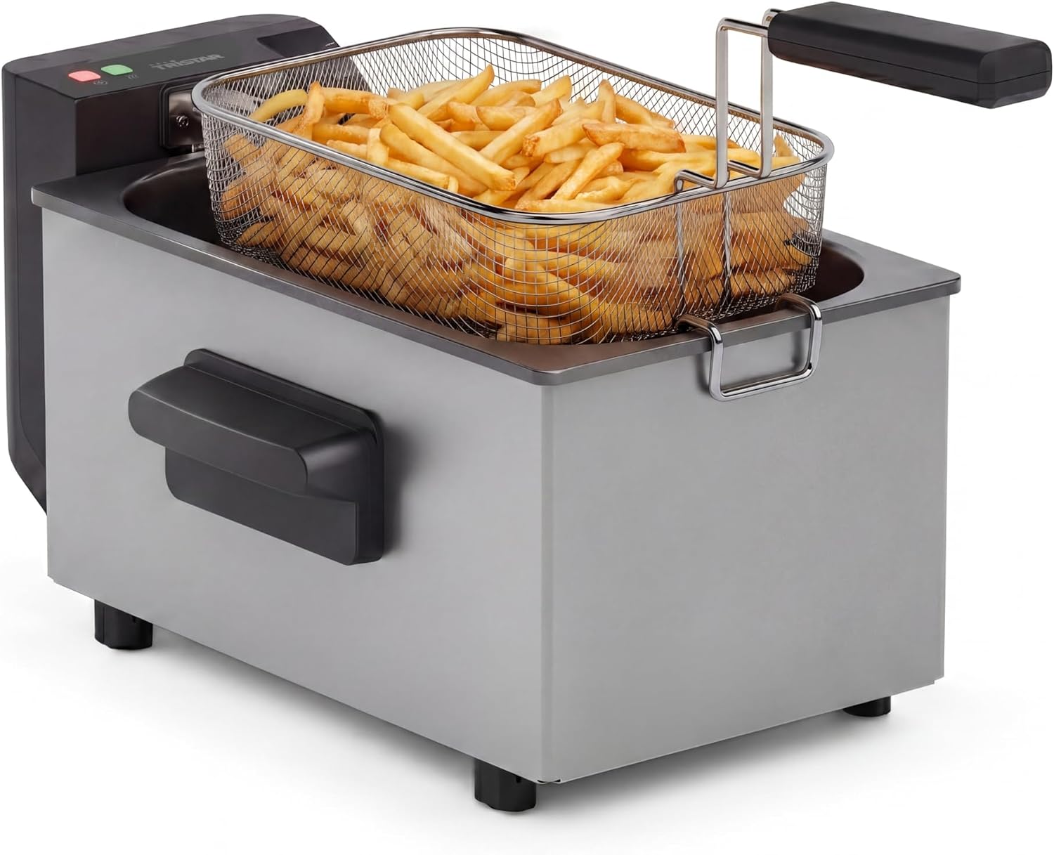 Detalle de Tristar Edelstahl-Fritteuse FR-9326 – 3 L, Temperaturregelung bis 190 °C, Kaltzone, spülmaschinenfeste Teile