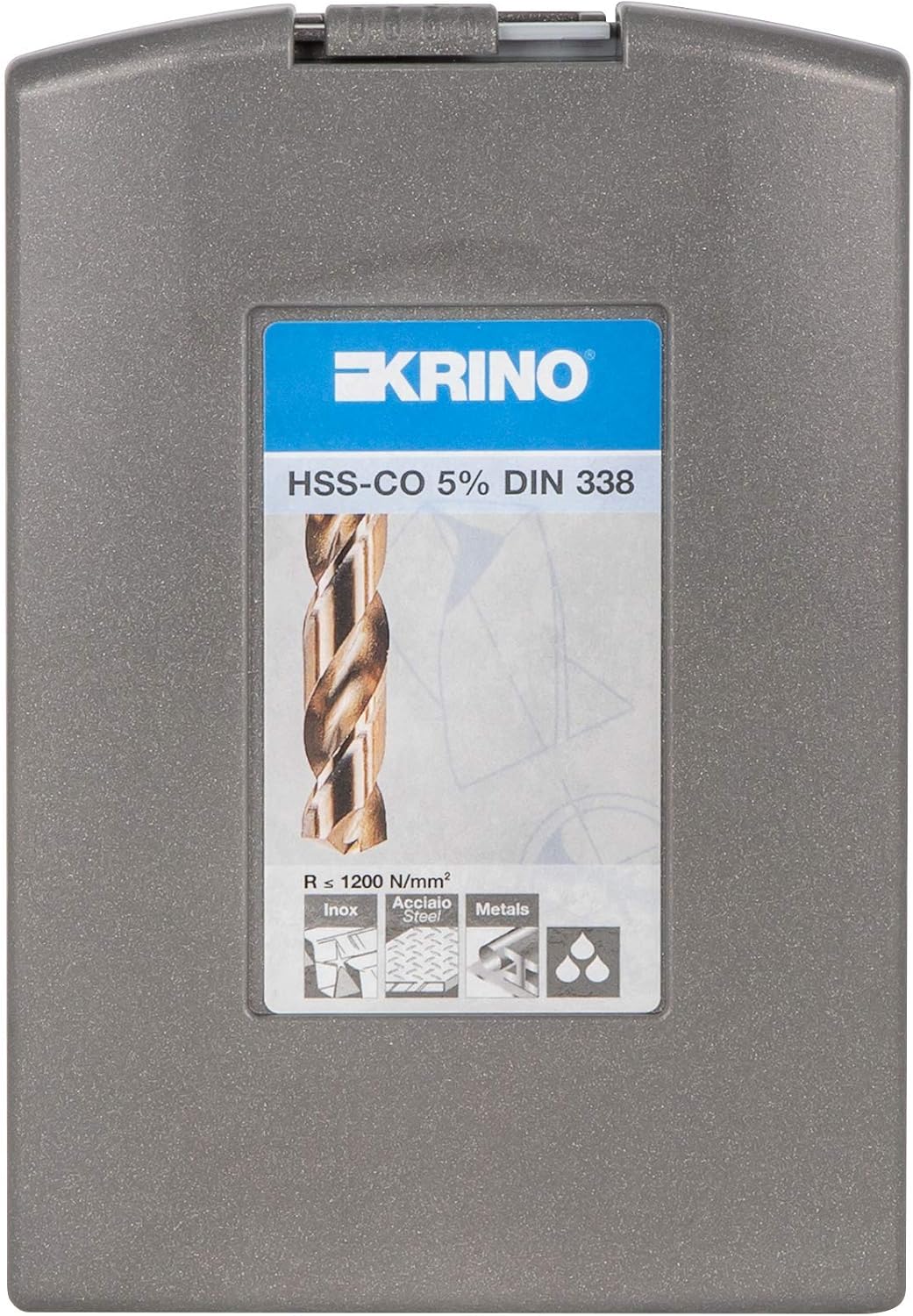 Thumbnail 1 de Krino 01155301 – Set punte elicoidali rettificate al cobalto (HSS Co 5%), 19 pezzi per acciaio inox e metalli