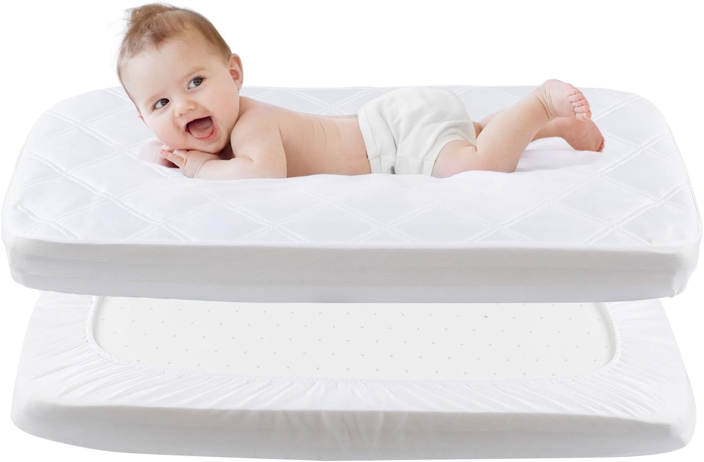 Detalle 2 de Yoofoss Next to Me Crib Mattress Protector (Waterproof) 51 x 85 cm – Waterproof breathable baby cover