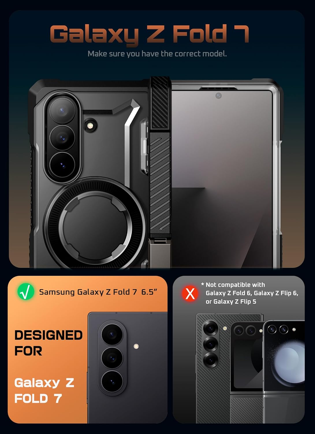 Thumbnail 1 de SUPCASE Samsung Galaxy Z Fold 7 rugged case with kickstand