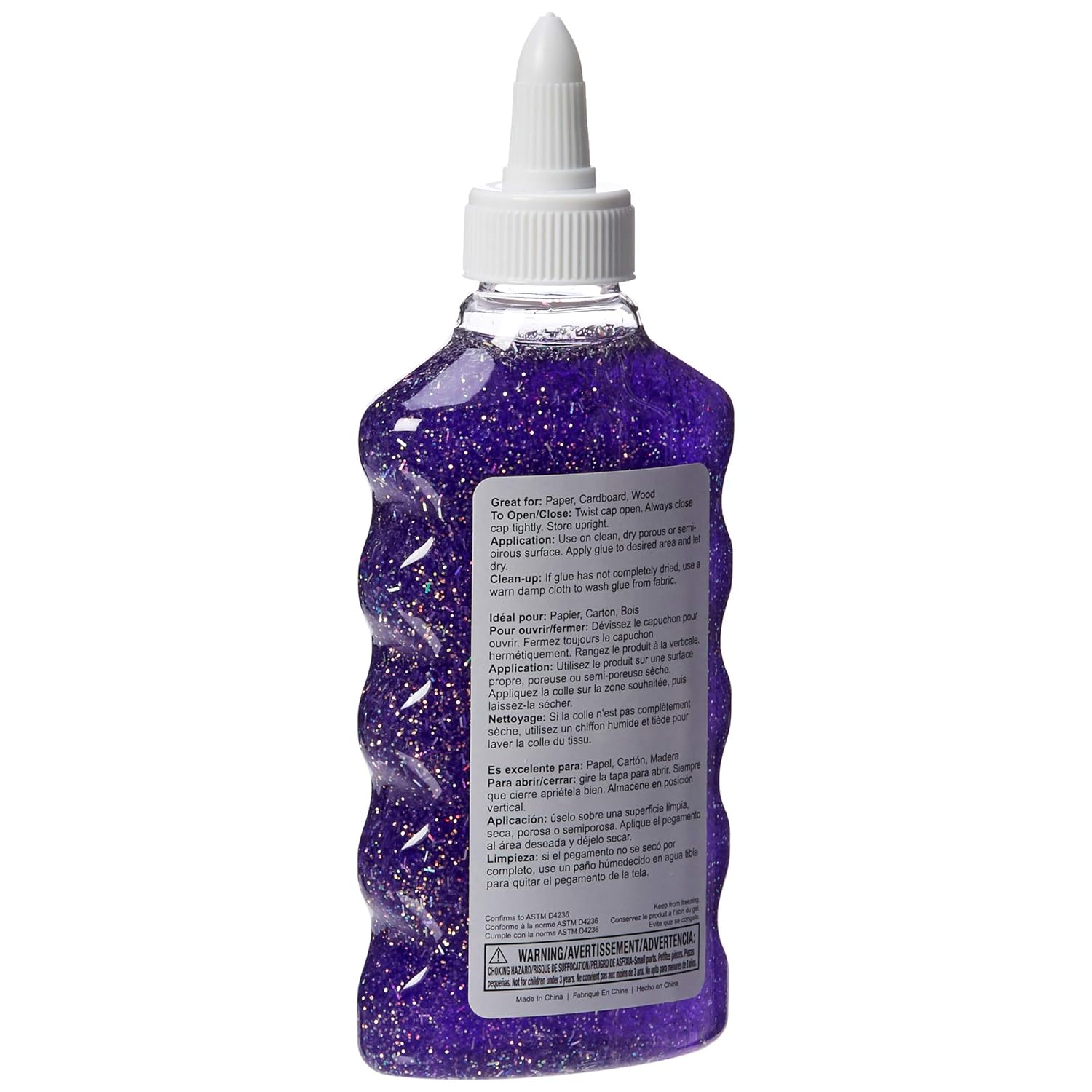 Detalle de Amazon Basics Liquid Washable Glitter Glue (Assorted Colors, 4-Pack, 6 oz Each)