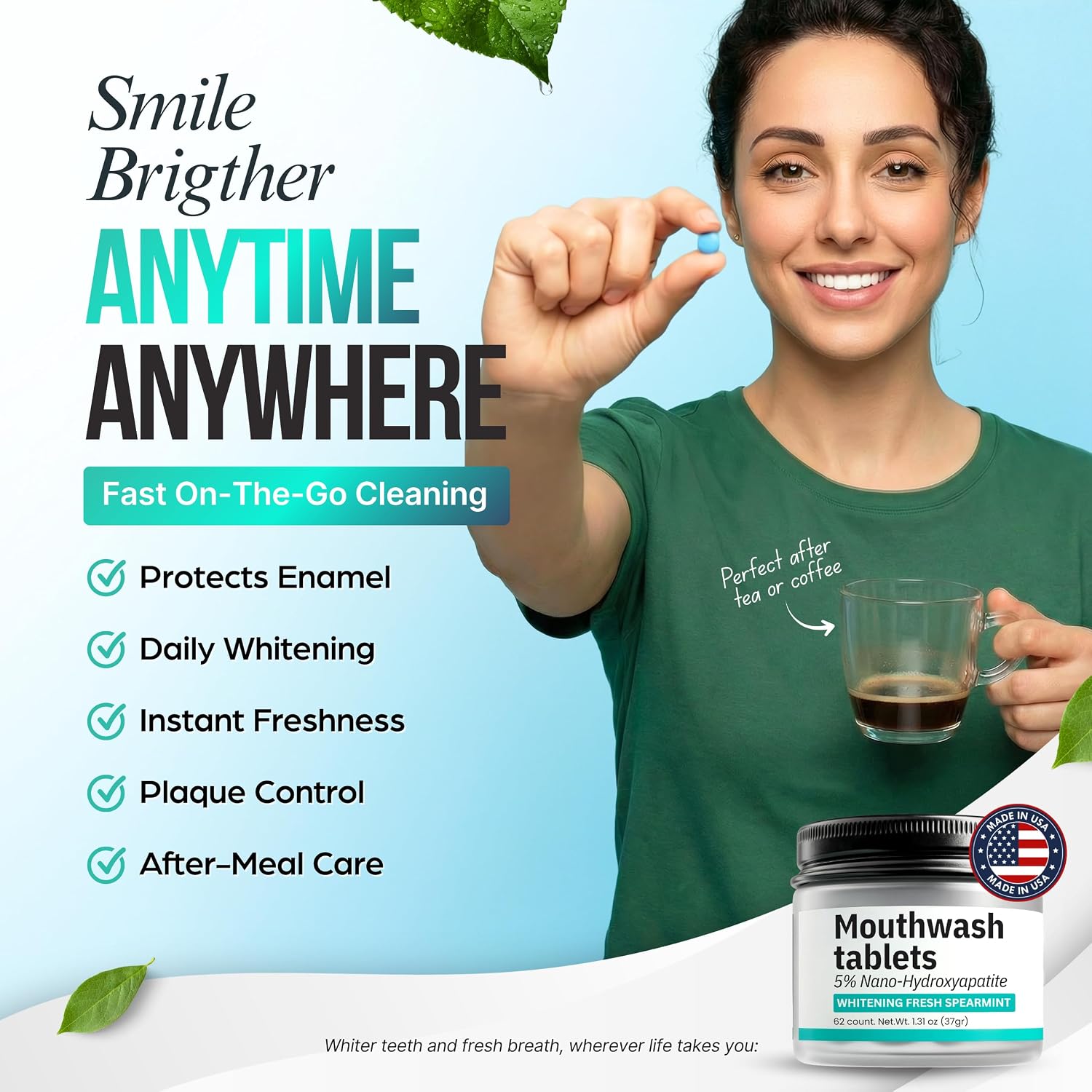 Detalle de Mouthwash Tablets with Nano-Hydroxyapatite