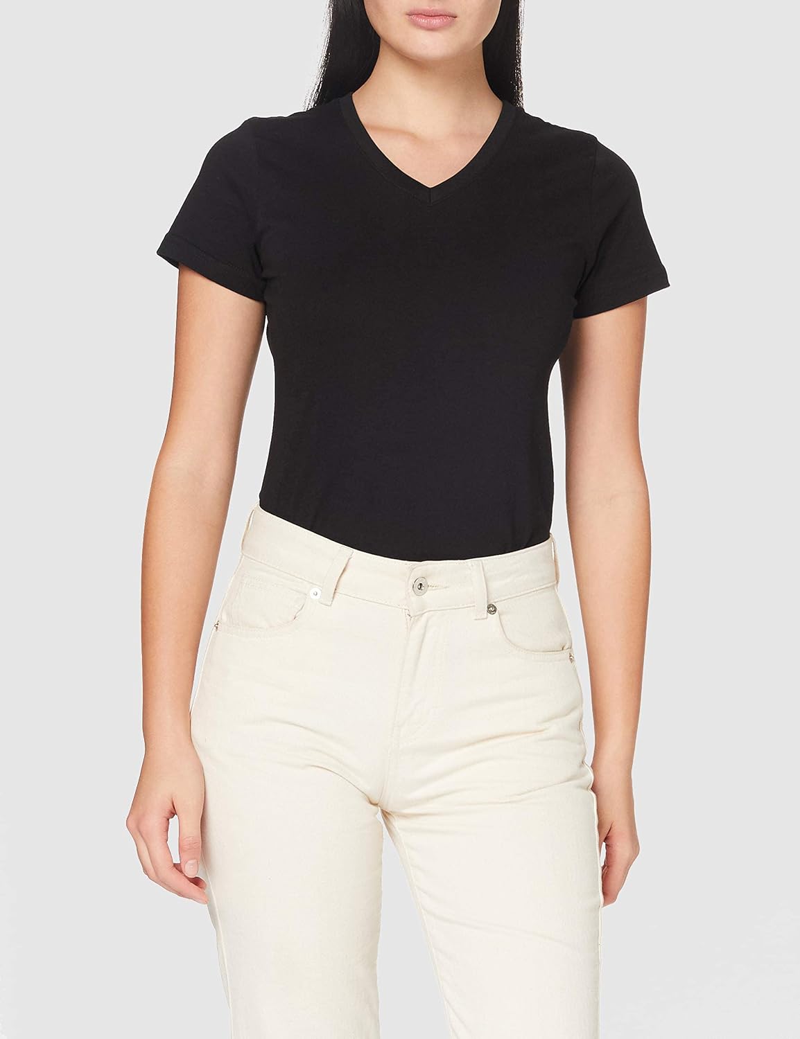 Detalle 2 de berydale Camisetas Mujer Cuello en V 100% Algodón Pack 3/5